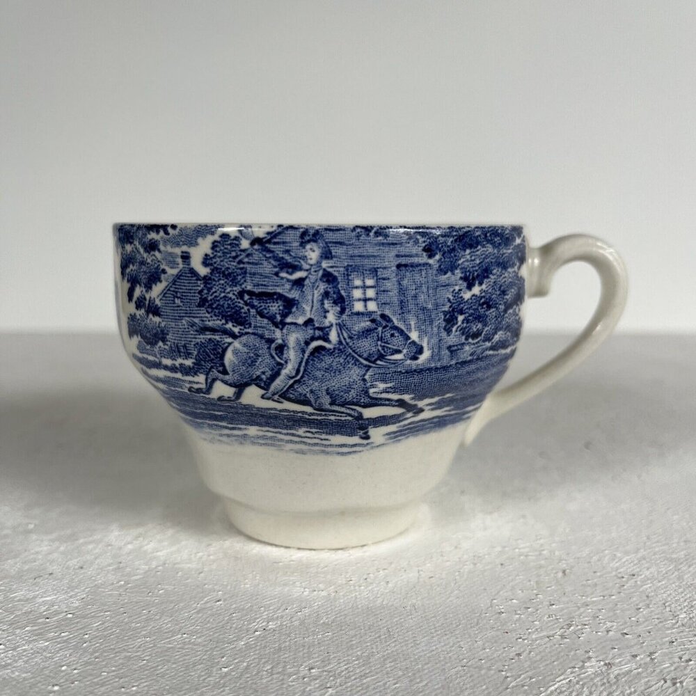 Liberty Blue Staffordshire Coffee Tea Cup Old North Church Paul Revere